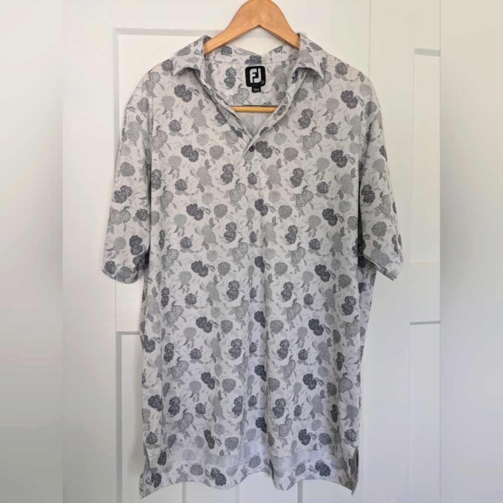 Floral Gray Men's Golf Polo